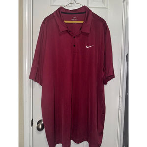 Men's Nike Dri-FIT Polo Shirt 3XLT Maroon White